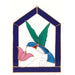 Small Hummingbird Purple Steeple Frame Window Panel
