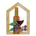 Stained Glass Large Wine Bottle Glass Grapes Scene Steeple Window Panel