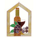 Stained Glass Small Wine Bottle Glass Grapes Scene Steeple Window Panel