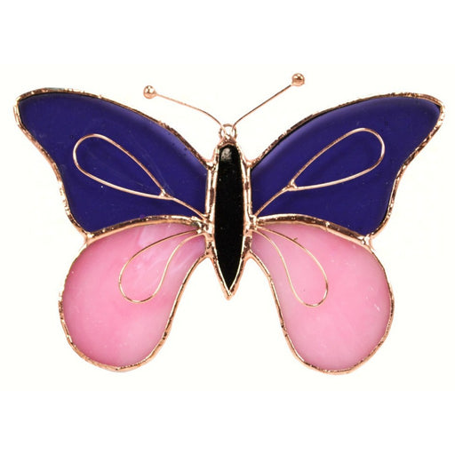 Stained Glass Purple & Pink Butterfly Suncatcher