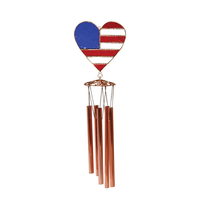 Patriotic Heart Wind Chime