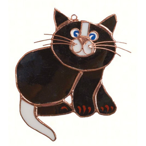 Stained Glass Black Cat Suncatcher