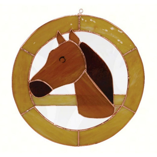 Small Horse Circle Window Panel