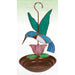 Hummingbird with Pink Flower Bird Feeder