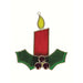 Stained Glass Red Candle with Holly Suncatcher