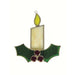 Stained Glass White Candle with Holly Suncatcher