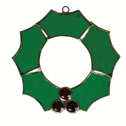 Stained Glass Christmas Wreath Suncatcher