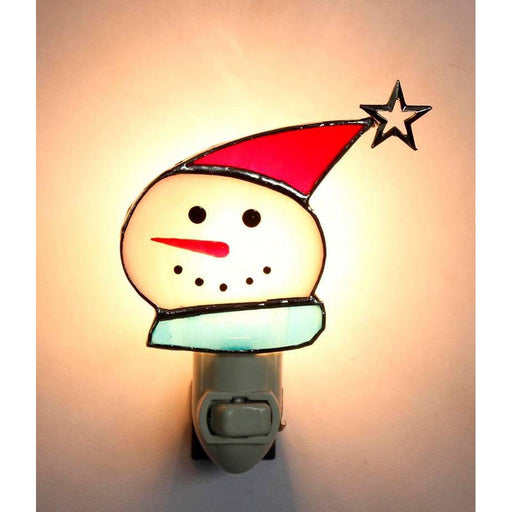 Stained Glass Snowman Head Nightlight