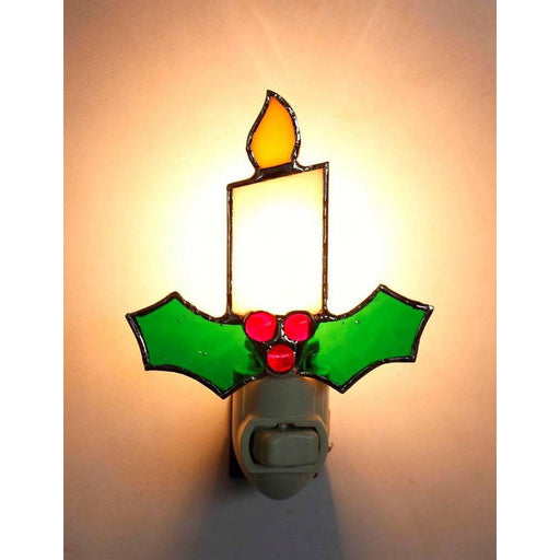 Stained Glass White Candle Nightlight