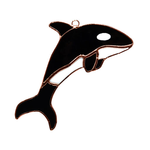 Stained Glass Orca Suncatcher