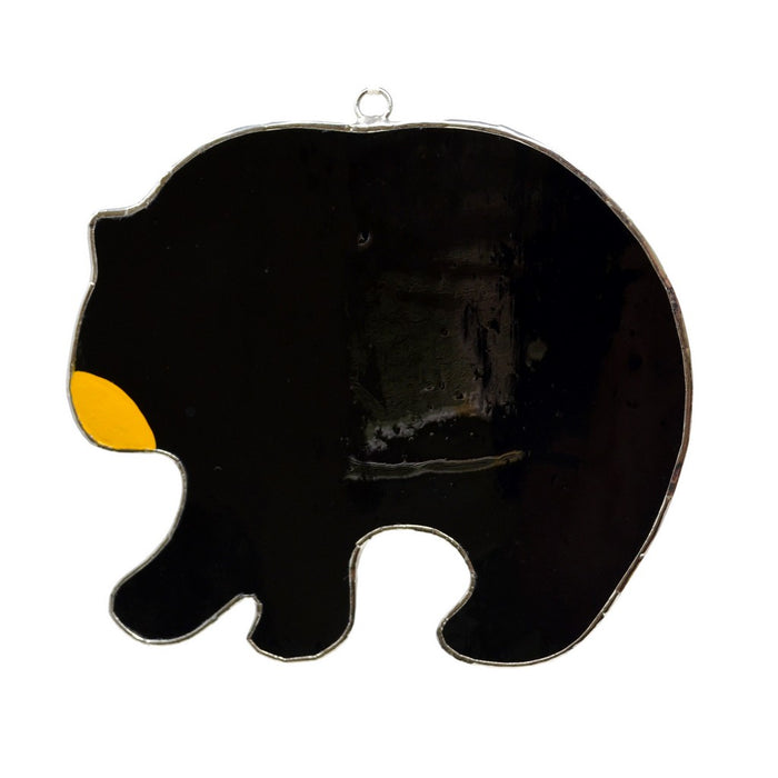 Stained Glass Black Bear Suncatcher
