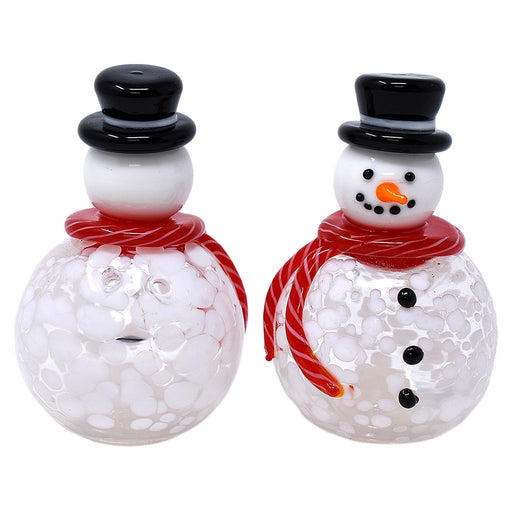 Blown Glass Snowmen Salt & Pepper Set