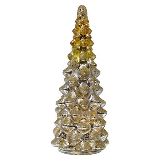 Gold & Silver Mercury Glass LED Tree Medium