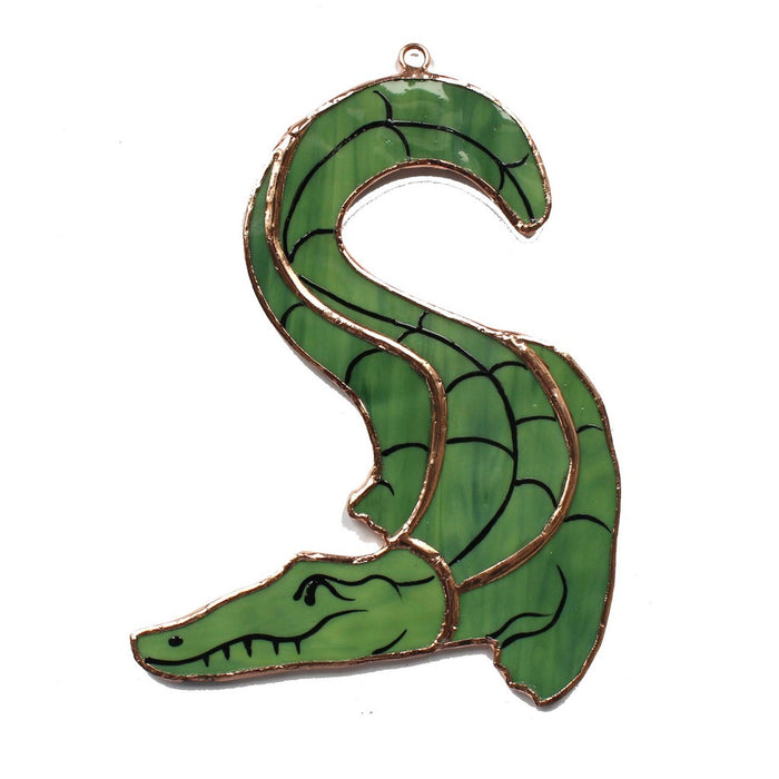 Stained Glass Alligator Suncatcher
