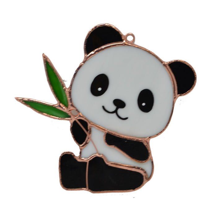 Stained Glass Panda Suncatcher