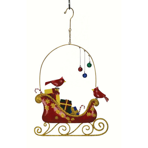 Cardinals & Ornaments on a Sleigh Wall Decor