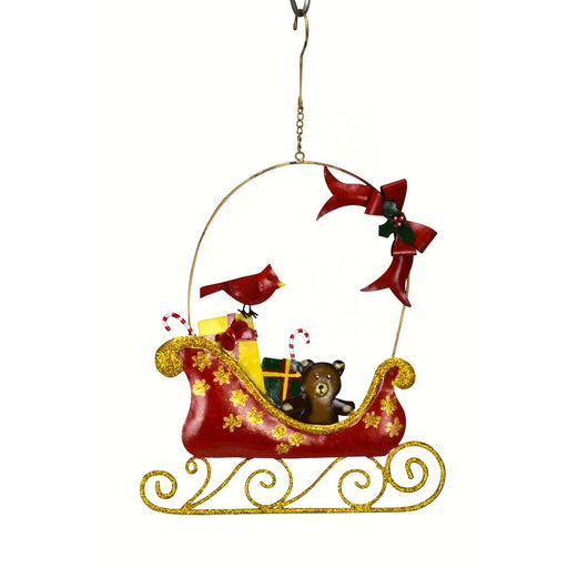 Cardinal & Bow Sleigh Wall Decor