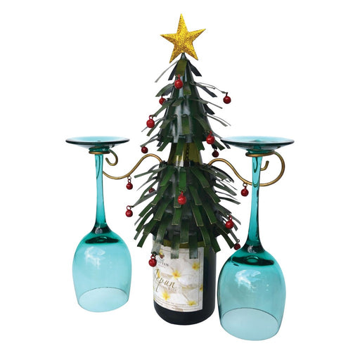 Christmas Tree Bottle & Glass Holder
