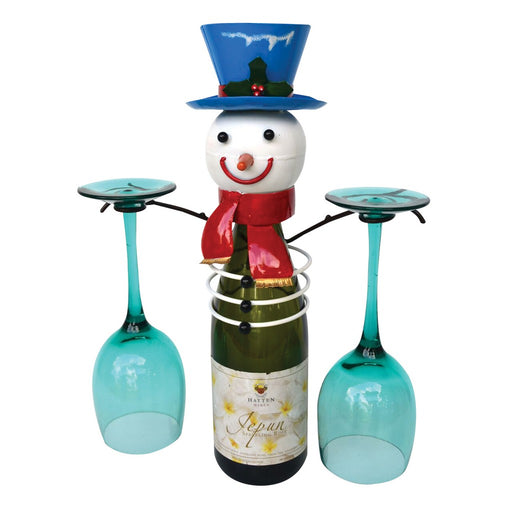 Snowman Bottle & Glass Holder