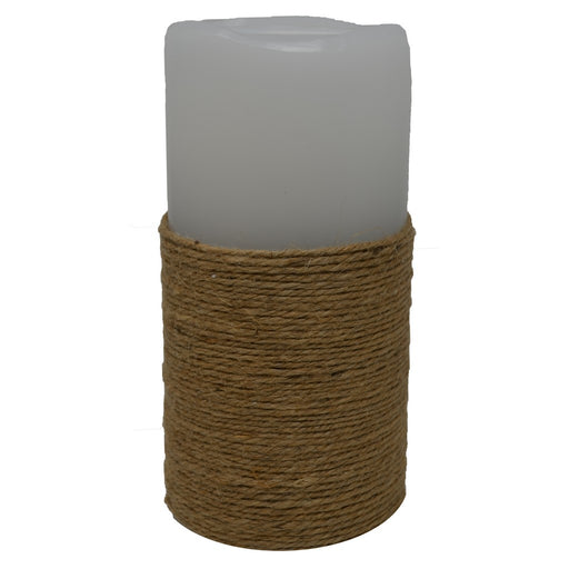 LED Jute Wrapped WAX Candle Fountain