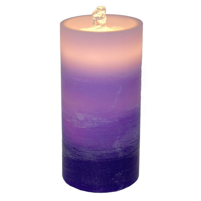 LED Purple Ombre Wax Candle Fountain