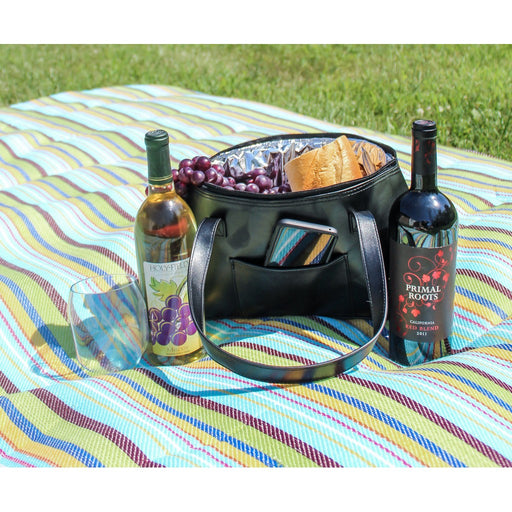 Black Faux Leather Wine Purse for Two Bottles