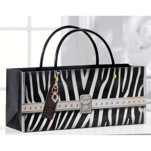 Zebra Print Handbag Design Wine Bottle Gift Bag