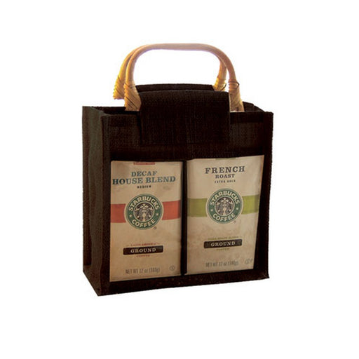 Jute 2 Compartment Coffee Bag - Black