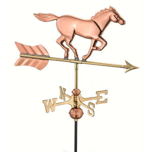 Horse Garden Weathervane Polished Copper