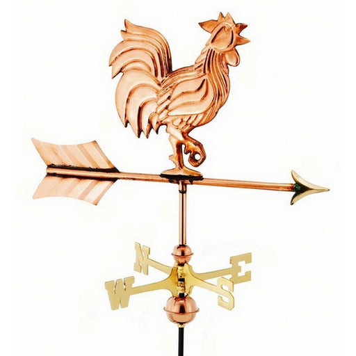 Rooster Polished Copper Garden Weathervane