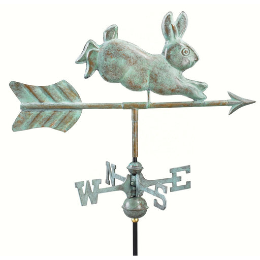 Rabbit Garden Weathervane Blue Verde Copper