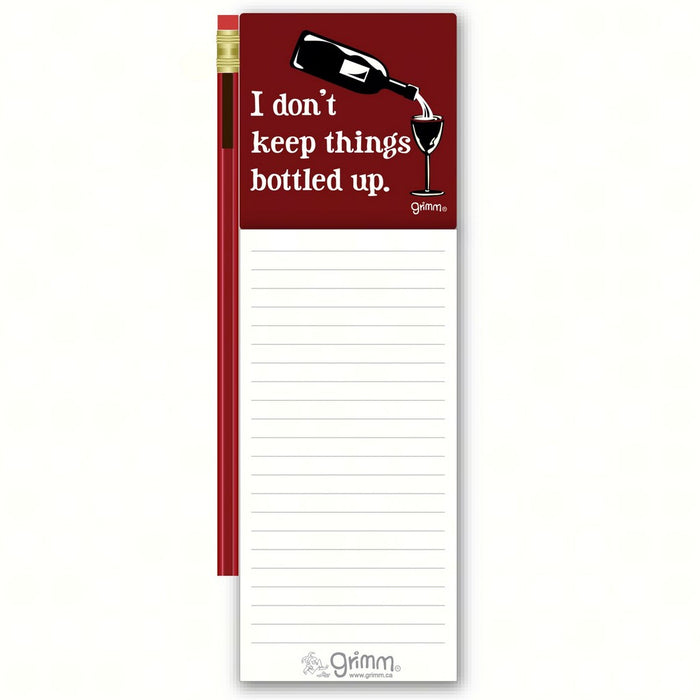 Magnetic Note Pad with Pencil: I don't keep things bottled up