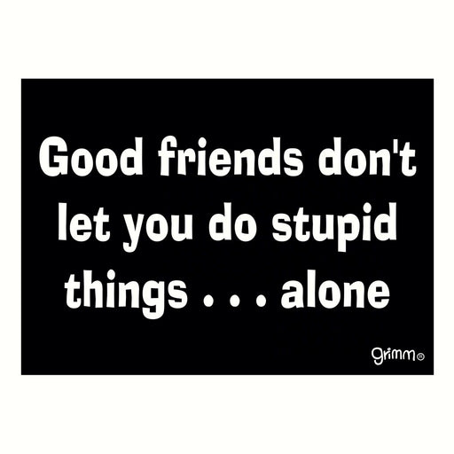 Magnet, Humorous Sayings, Good friends don't let you do stupid things...alone