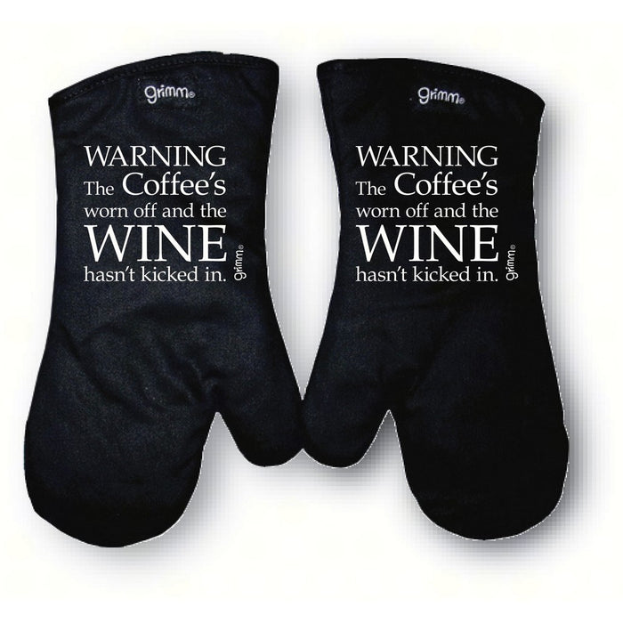 Warning The coffee's worn off and the Wine hasn't kicked in Oven Mitt