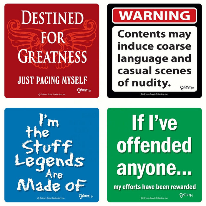 Set of 4 Word Coasters-3.5 inches Square Coasters Boxed