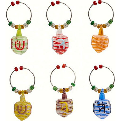 Wine Charms - Hanukkah Dreidel - S/6