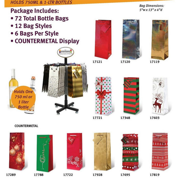 Christmas Wine Bottle Bag Counter Display