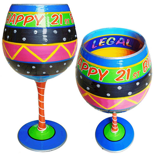 IB Wine Glass Happy Birthday 21