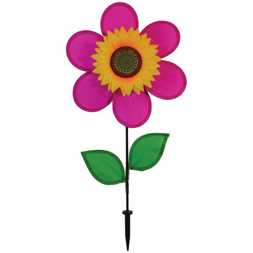 12 inch Pink Sunflower with Leaves