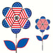 Patriotic Flower withLeaves 19 inch Spinner