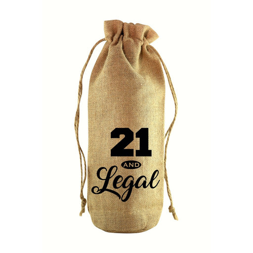 21 & Legal Jute Wine Bottle Sack