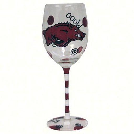 Wine Glass (12oz) - Arkansas Razorbacks