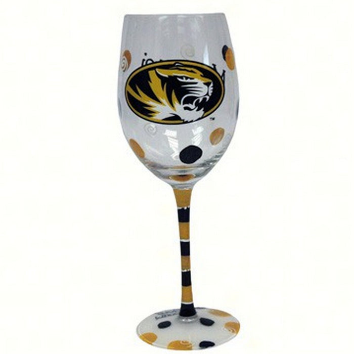 Wine Glass (12 oz) - Mizzou Tigers