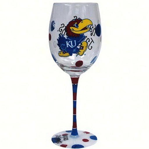 Wine Glass (12 oz) - Kansas Jayhawks