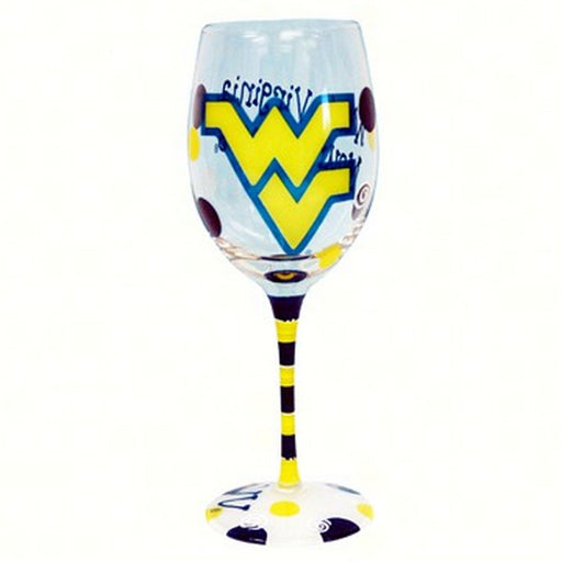 Wine Glass (12 oz) - West Virginia Mountaineers