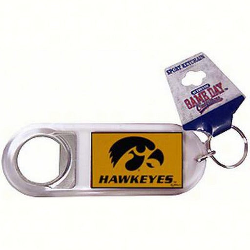 Lucite Logo Bottle Opener Keychain- Iowa Hawkeyes