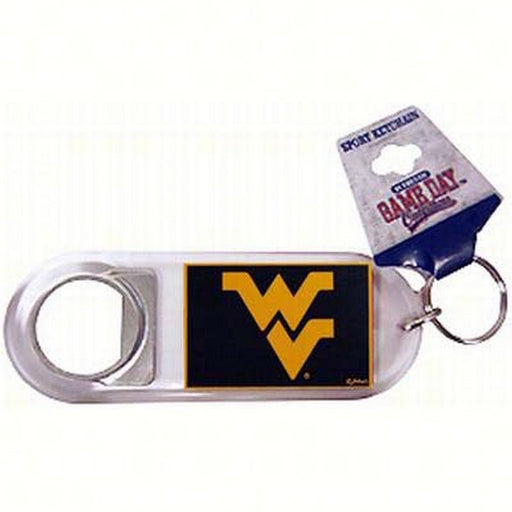 Lucite Logo Bottle Opener Keychain - West Virginia Mountaineers