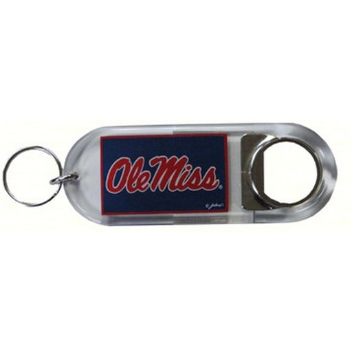 Lucite Logo Bottle Opener Keychain - Ole Miss Rebels