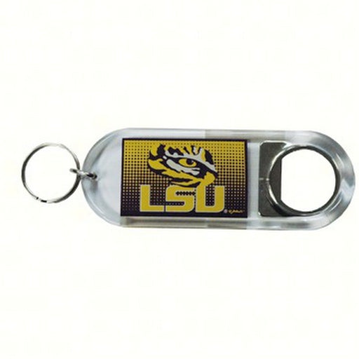 Lucite Logo Bottle Opener Keychain - LSU Tigers
