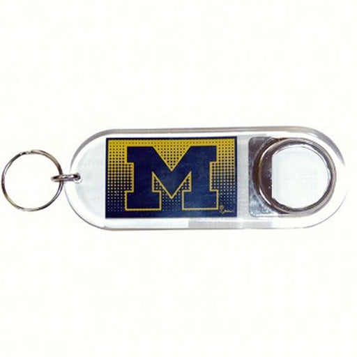 Lucite Logo Bottle Opener Keychain- Michigan Wolverines